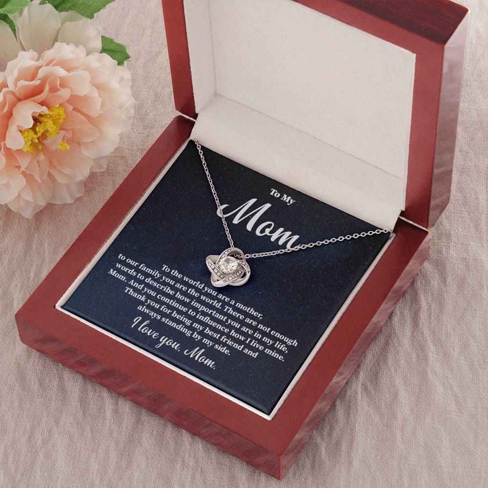 To My Mom Necklace Gift – You Are the World Message Card