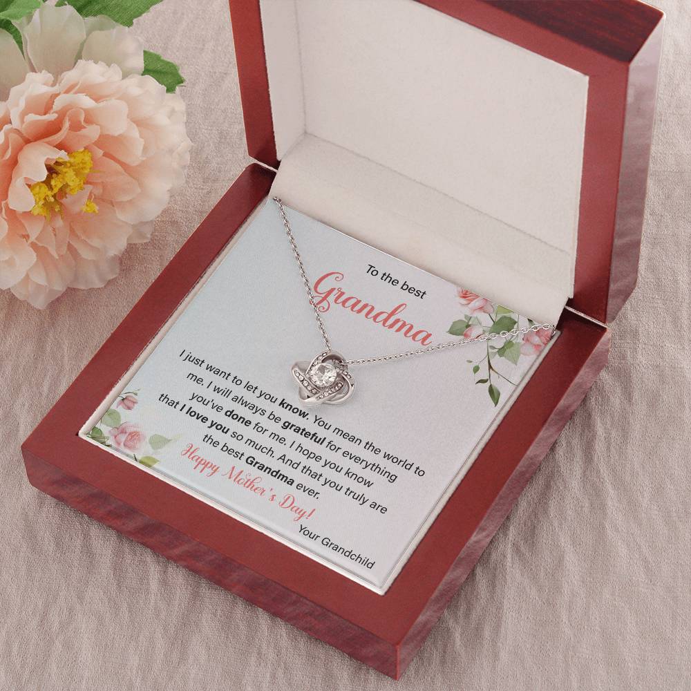 To The Best Grandma Grandmother Appreciation Necklace Love From Grandchild Gift Happy Mother’s Day For Her Sentimental Grandma Necklace Heartfelt Message For Old Lady Thank You Gift Gift For Special Person