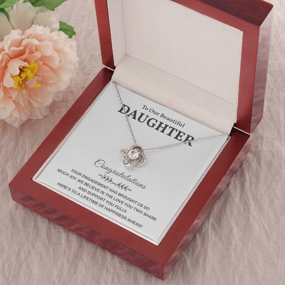 To Our Beautiful Daughter Engagement Necklace Gift Dad Sentimental Gift For Daughter’s Engagement Jewelry Gift For Daughter’s Engagement Daughter’s Special Day Necklace Meaningful Engagement Gift For Daughter Engagement Jewelry For Daughter