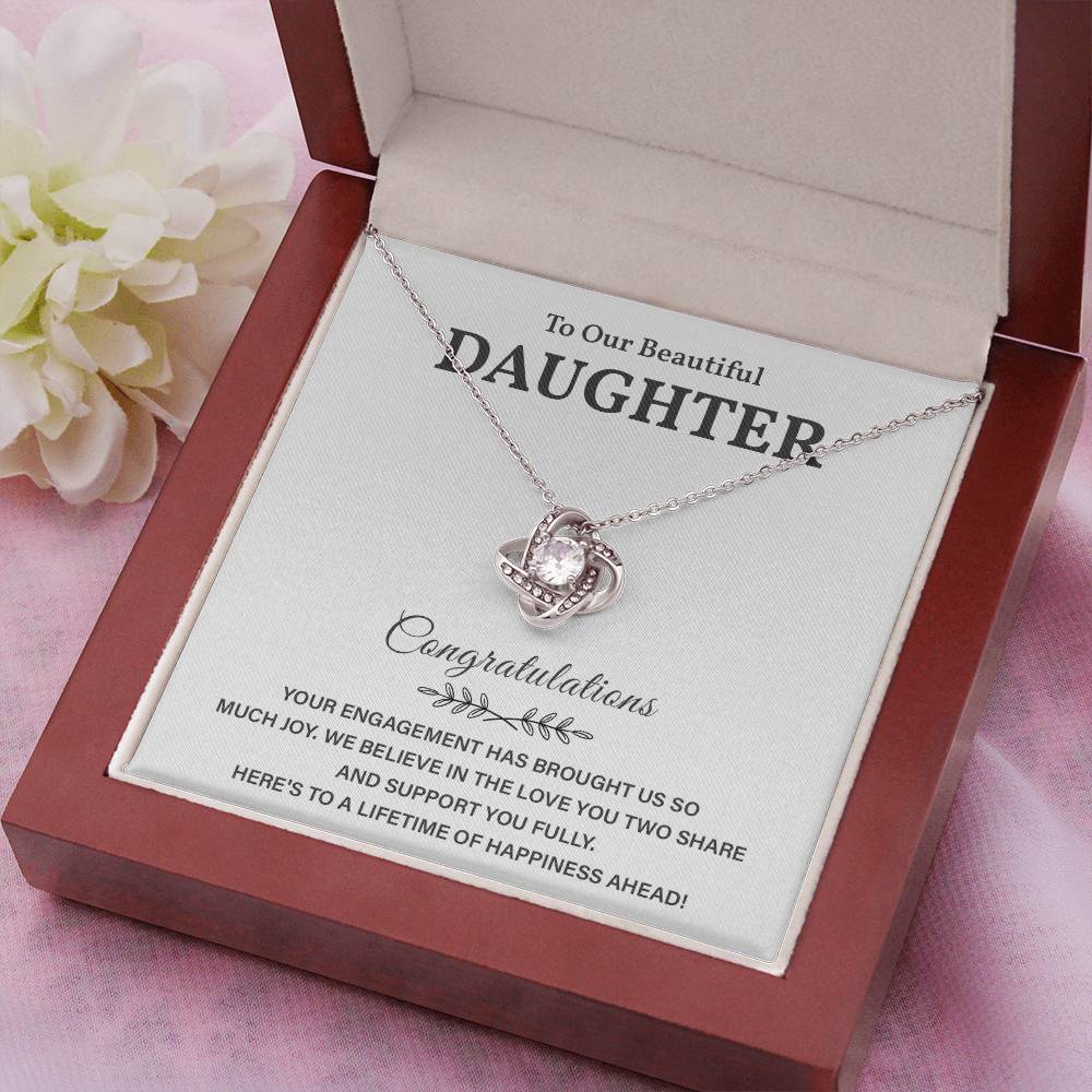 To Our Beautiful Daughter Engagement Necklace Gift Dad Sentimental Gift For Daughter’s Engagement Jewelry Gift For Daughter’s Engagement Daughter’s Special Day Necklace Meaningful Engagement Gift For Daughter Engagement Jewelry For Daughter