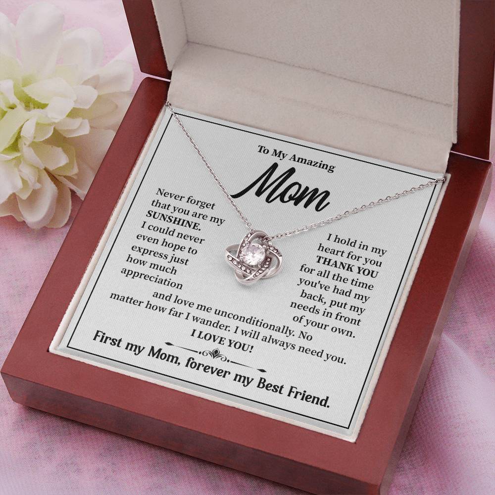 Mom Necklace Gift from Daughter – Best Friend Message Card