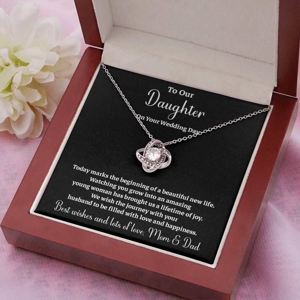 To Our Daughter On Your Wedding Day Heartfelt Wishes For A Beautiful New Life Gift From Your Mom And Dad Wedding Day Gift For Daughter New Life Celebration Jewelry Mother And Father Wedding Message Daughter's Wedding Day Jewelry Joyful Wedding Day Gift