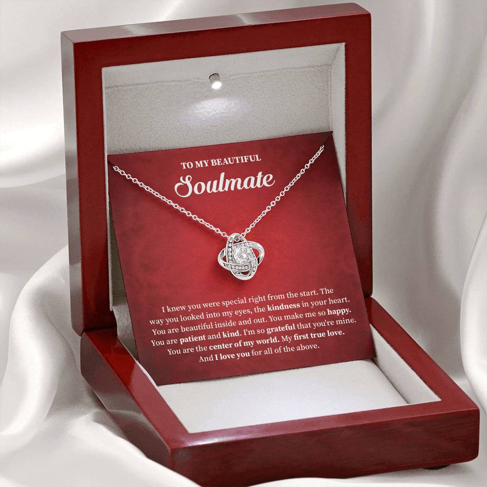 Soulmate Necklace Gift for Her with Message Card