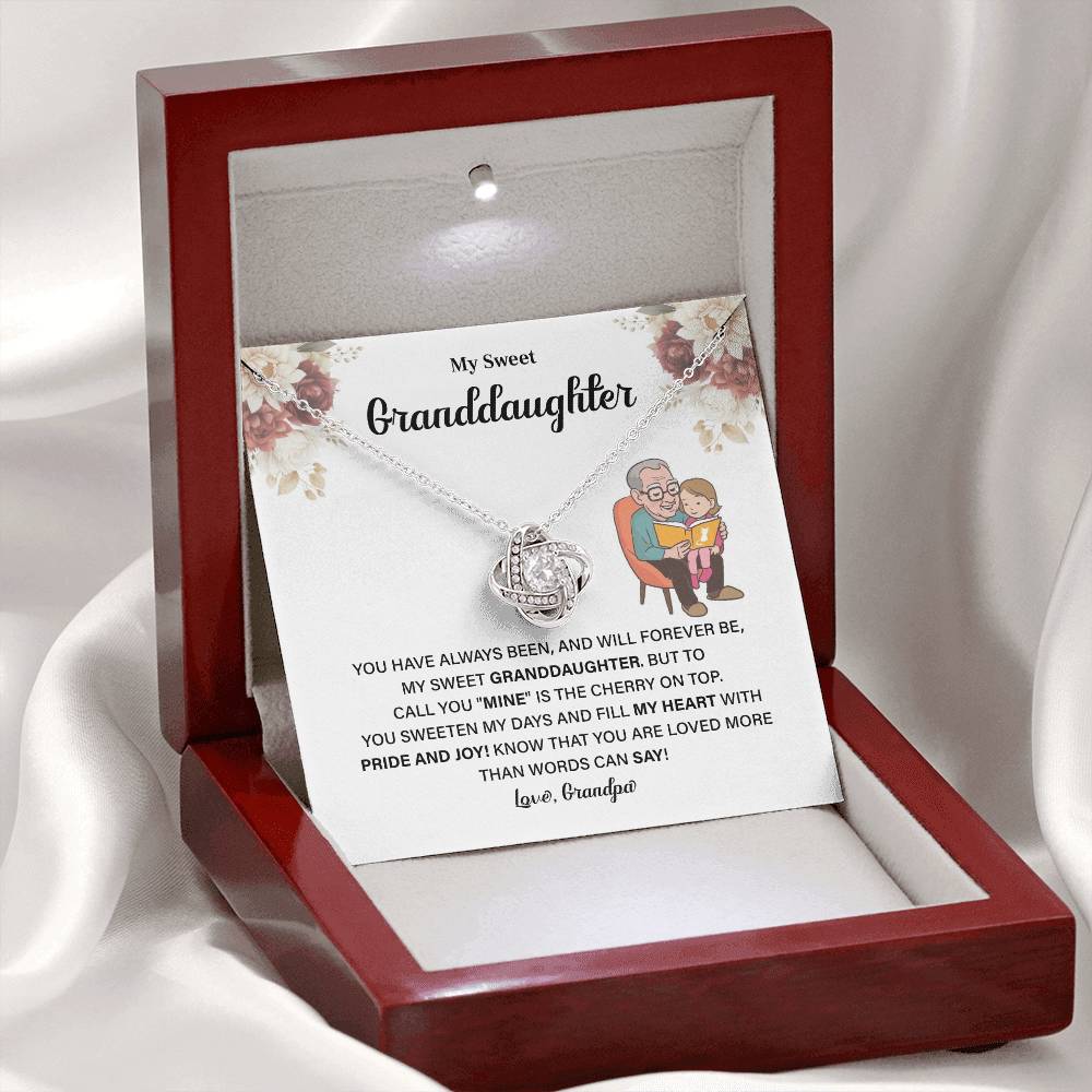Granddaughter Necklace Gift from Grandpa with Box