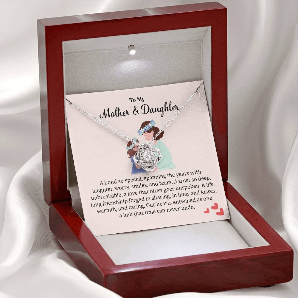 Mother & Daughter Gift Necklace with Meaningful Card