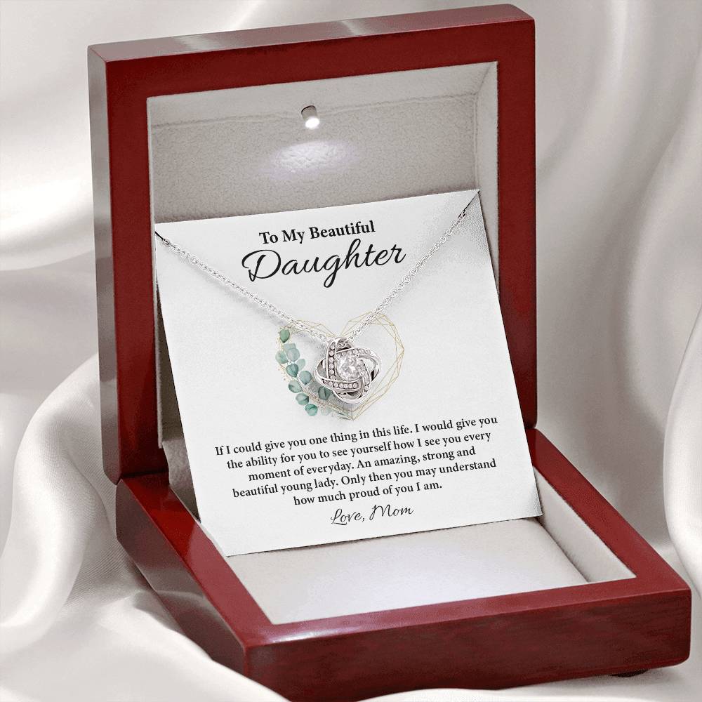 To My Daughter Necklace Gift from Mom Gift Box