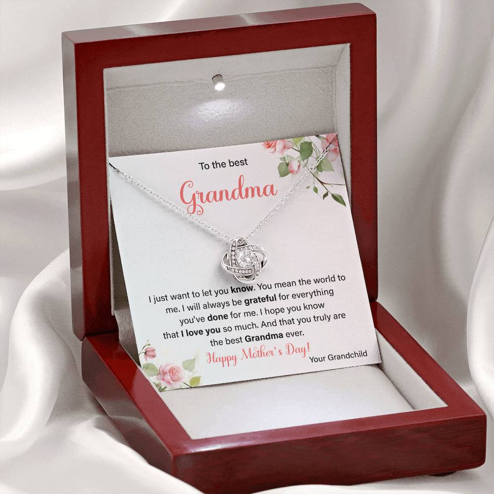 To The Best Grandma Grandmother Appreciation Necklace Love From Grandchild Gift Happy Mother’s Day For Her Sentimental Grandma Necklace Heartfelt Message For Old Lady Thank You Gift Gift For Special Person