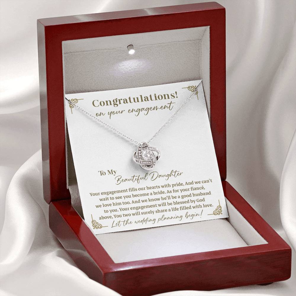 Daughter Engagement Necklace Gift – Message Card for Bride-to-Be