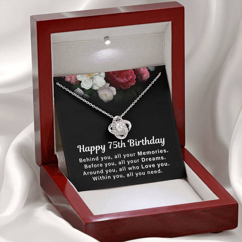 75th Birthday Necklace for Her Gift from Family