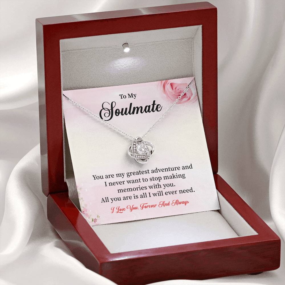 Soulmate Necklace Gift for Her with Message Card