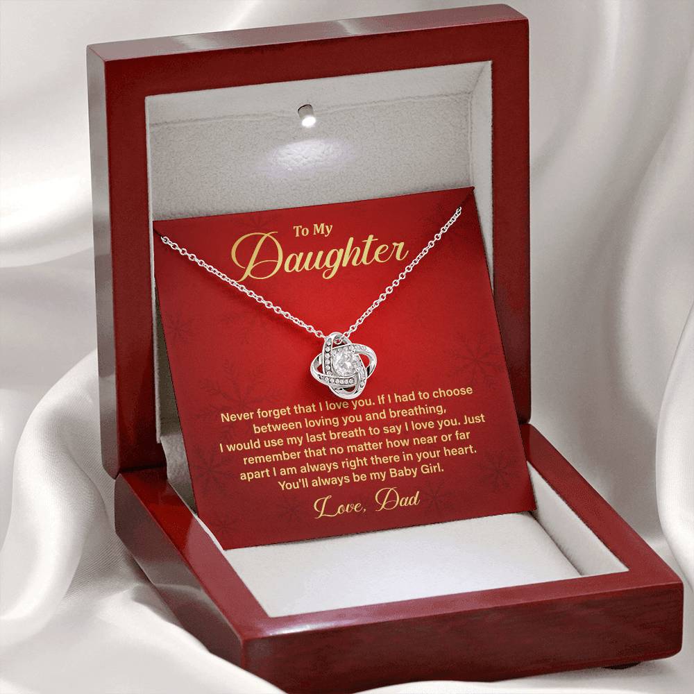 Daughter Necklace Gift from Dad – Message Card Box