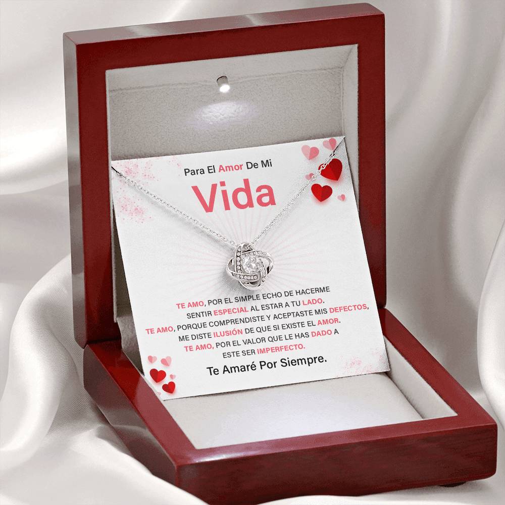 Love Knot Necklace for Soulmate with Spanish Card