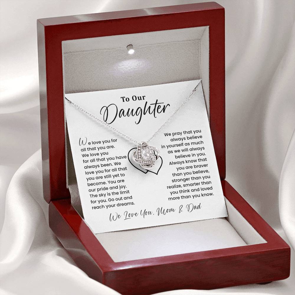 To Our Daughter Heartfelt Jewelry For Daughter Gift From Your Mom And Dad Proud Parent Gift Caring Gift For Daughter Supportive Necklace For Daughter Believe In Yourself Jewelry Daughter's Dreams Jewelry Unique Gift For Daughter Special Bond Necklace