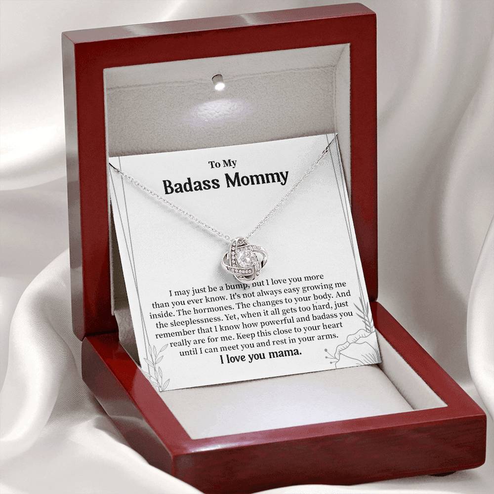 Badass Mom Necklace from Baby – With Gift Box & Card