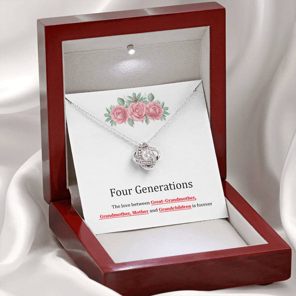 To Our Four Generations Four Generations Necklace Gift Great-grandmother Necklace Grandmother Necklace Mother Necklace Heartfelt Gift For Family Sentimental Jewelry For Generations Jewelry Gift For Great-grandmother Jewelry Gift For Mother