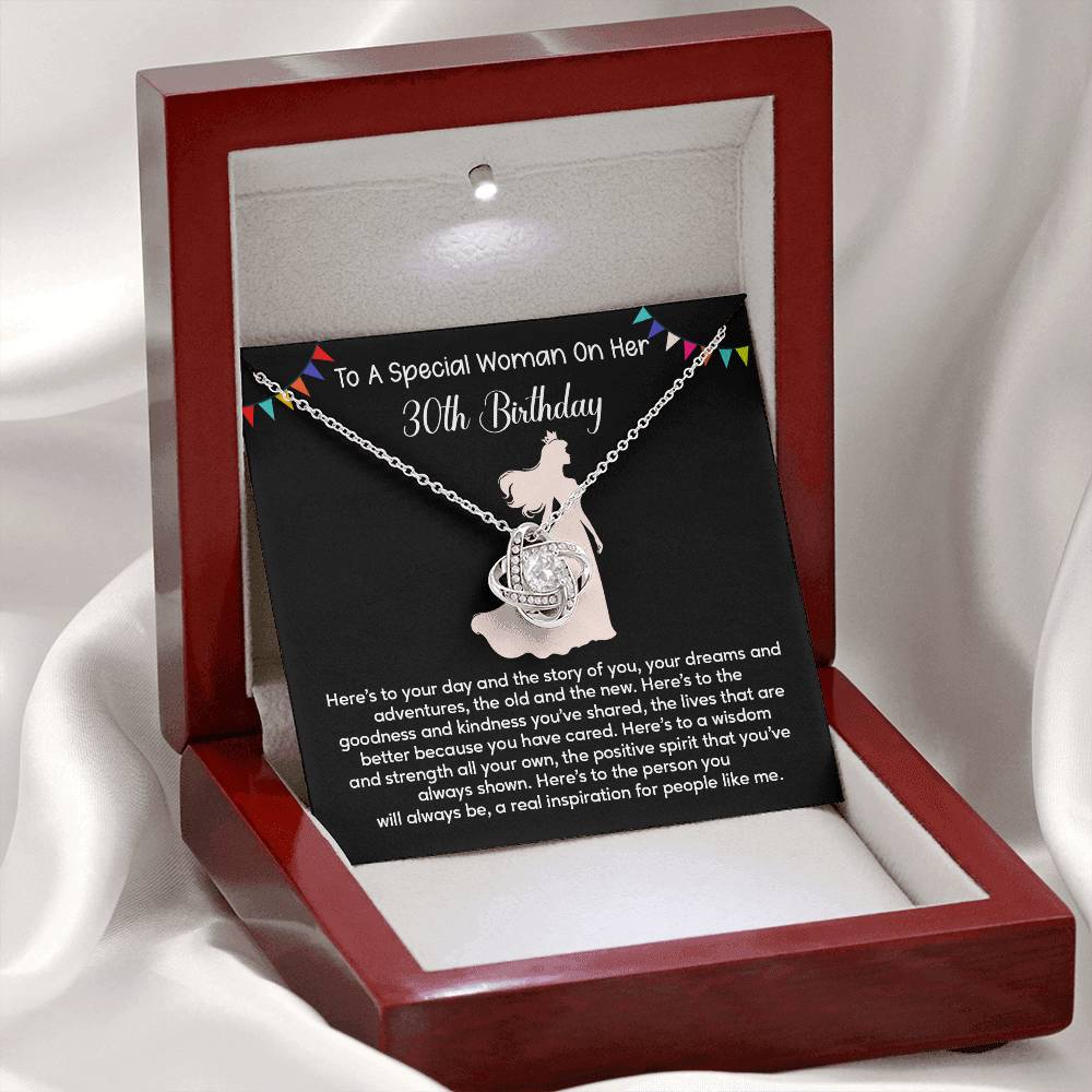 30th Birthday Gift for Her – Necklace with Inspirational Message Card