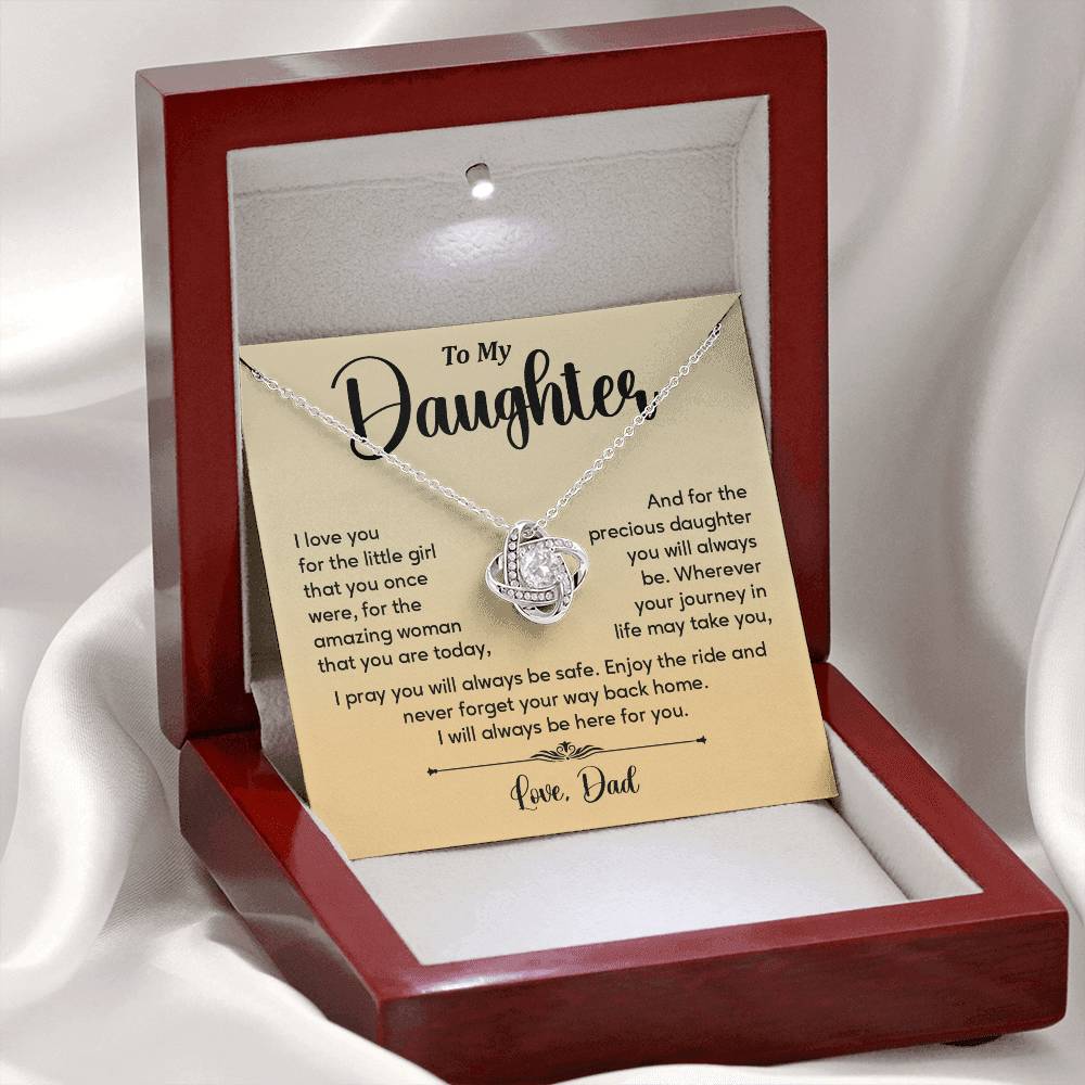To My Daughter Necklace from Dad – Message of Love & Safety