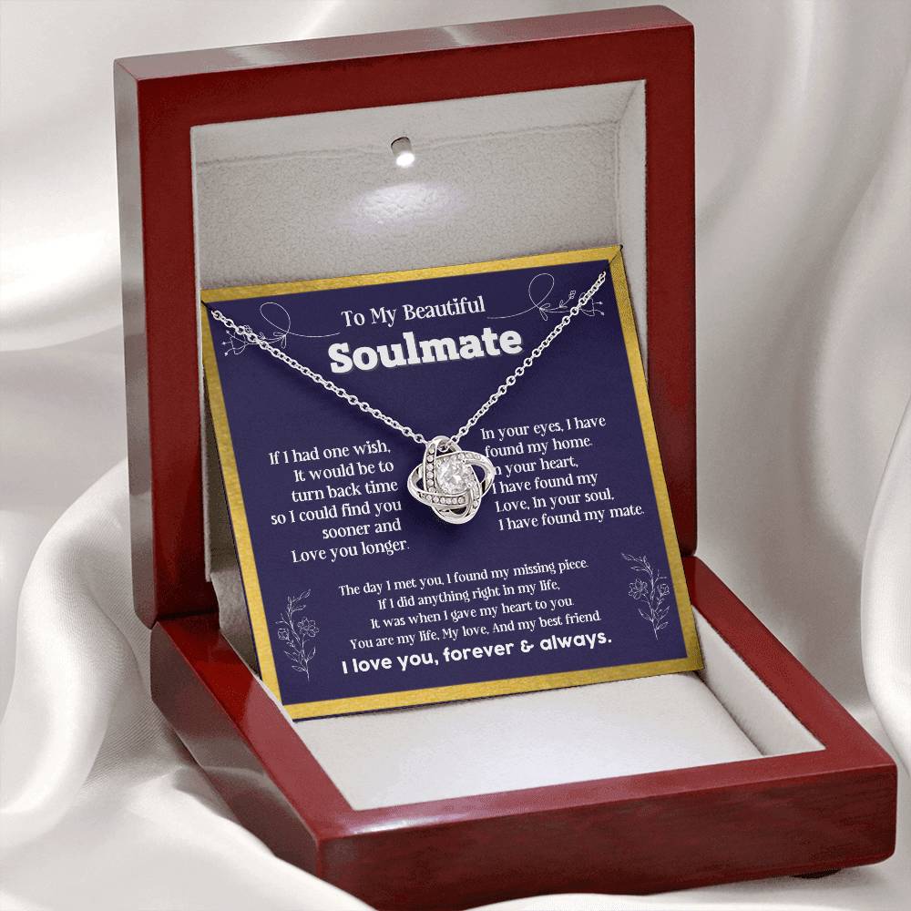 To my Soulmate If I Had a one wish it would be turn back Soulmate necklace for wife