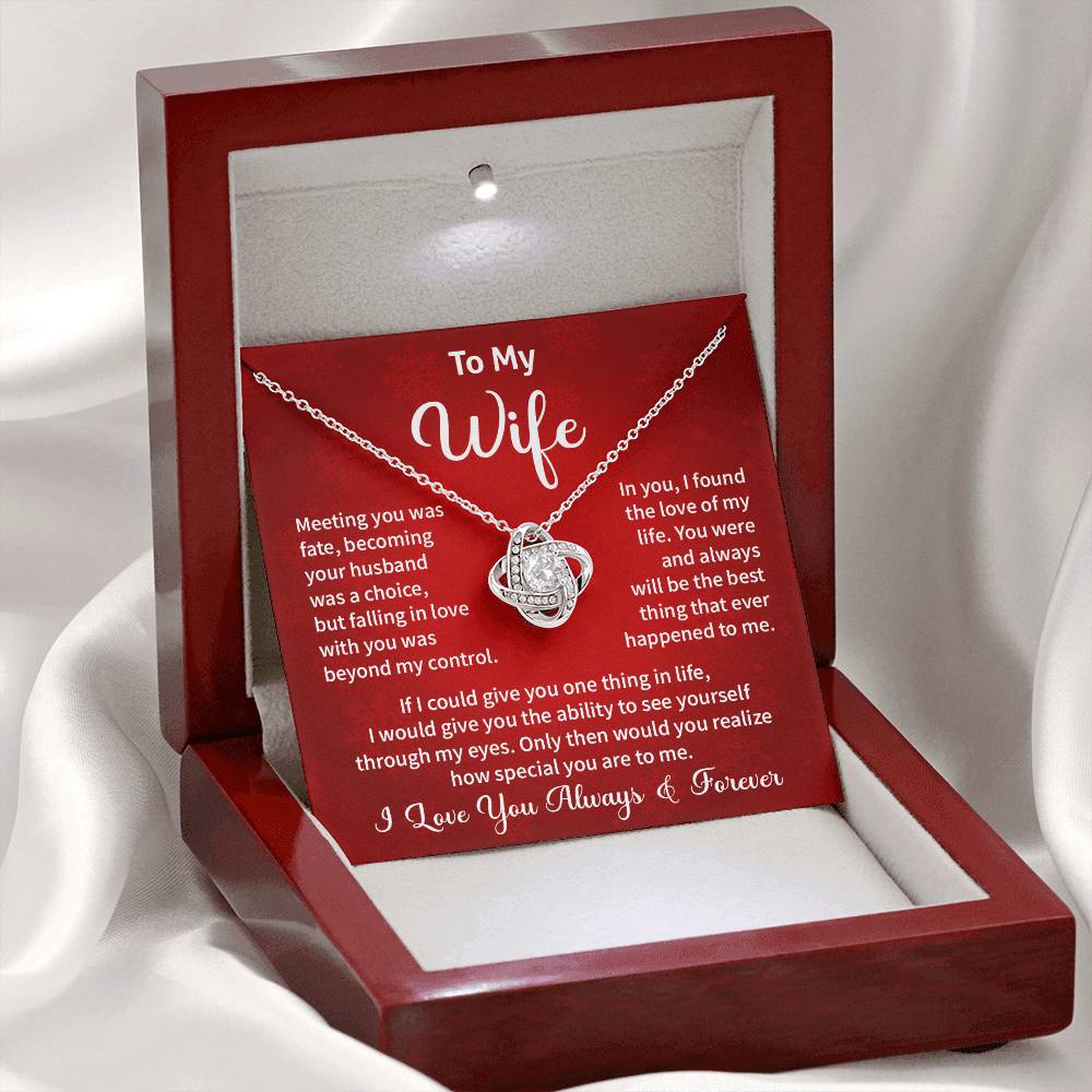Romantic Wife Necklace Gift from Husband Love You Always & Forever Message Card