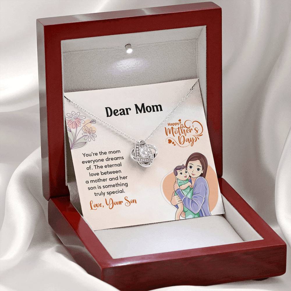 Dear Mom, Heartfelt Necklace For Love Loving Jewelry For Mother's Day Sentimental Necklace For Connection Loving Pendant For A Mother-son Bond Special Pendant Special Necklace Thoughtful Necklace For Love