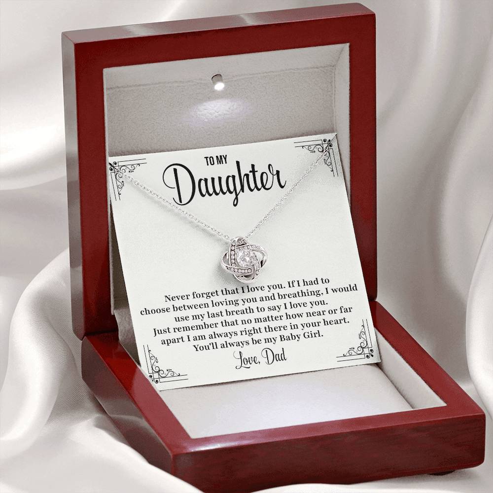 To My Daughter Necklace Gift from Dad – Breath Quote Message