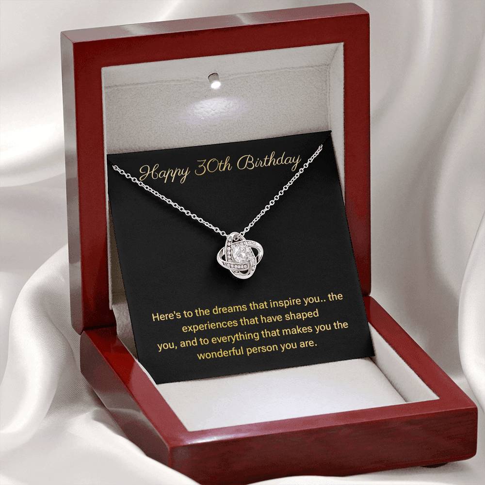 30th Birthday Necklace Gift for Her – Elegant Message Card Box