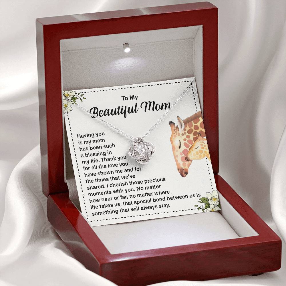 Daughter to Mom Necklace Gift with Message Card