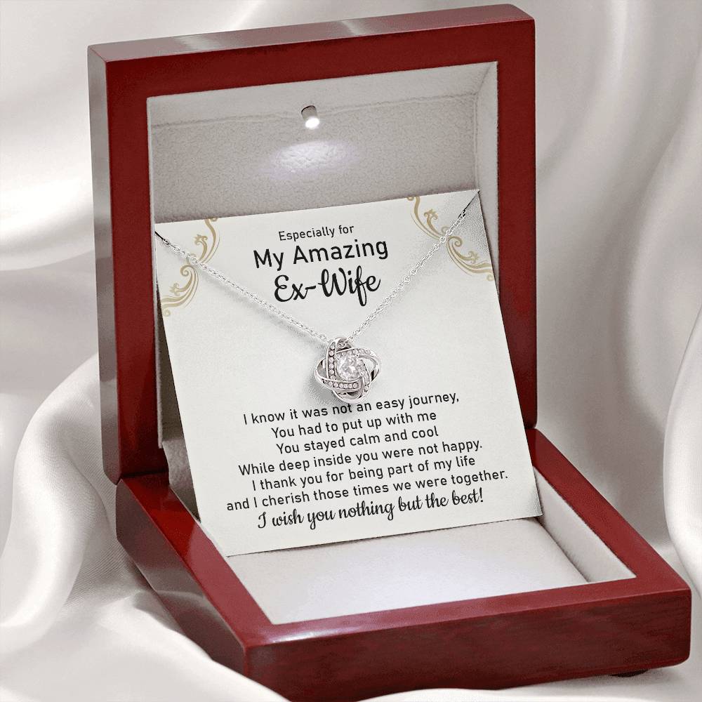Graceful Reminders Necklace: The Perfect Heartfelt Gift for Your Amazing Ex-Wife Love Knot Gold Necklace For Ex Soulmate