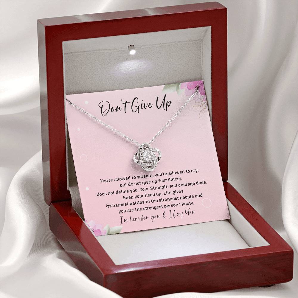 Don't Give Up Strength And Courage Necklace Don't Give Up Necklace Supportive Gift For Fighter You Are Strong Necklace Life's Battles Necklace Emotional Connection Necklace Love And Support Necklace Motivational Jewelry Breast Cancer Necklace For Soulmate