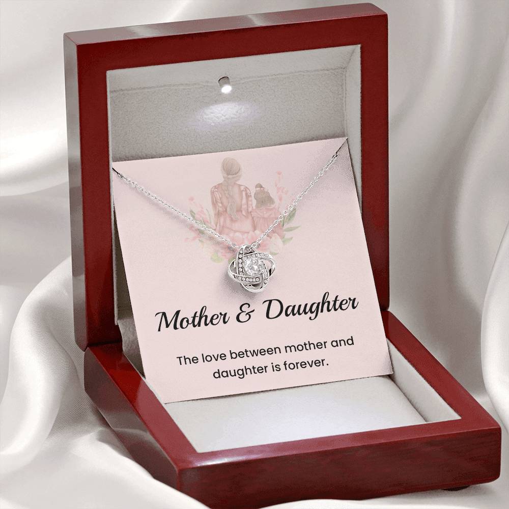 Mother & Daughter Necklace Gift – Forever Bond Floral Message