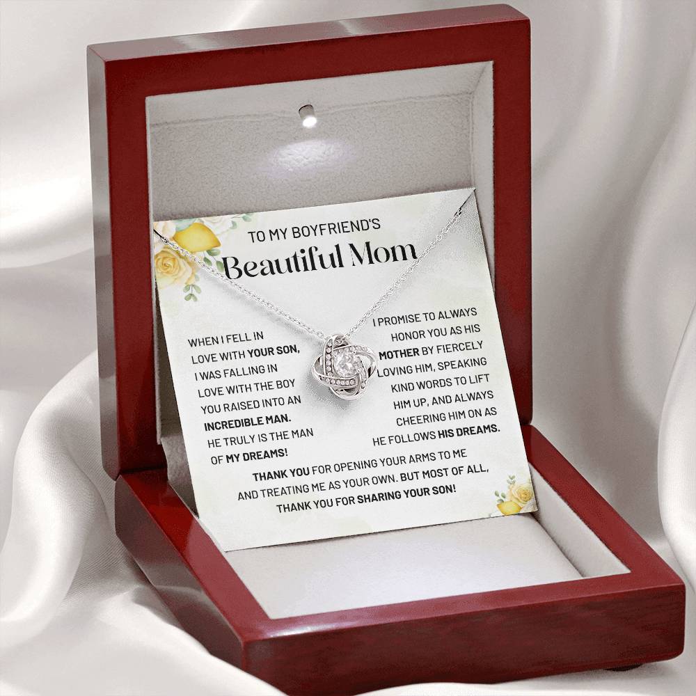 Boyfriend’s Mom Necklace Gift with Message Card