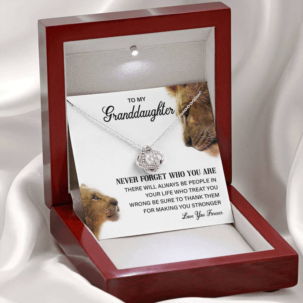 Granddaughter Necklace Gift with Lion Message Card
