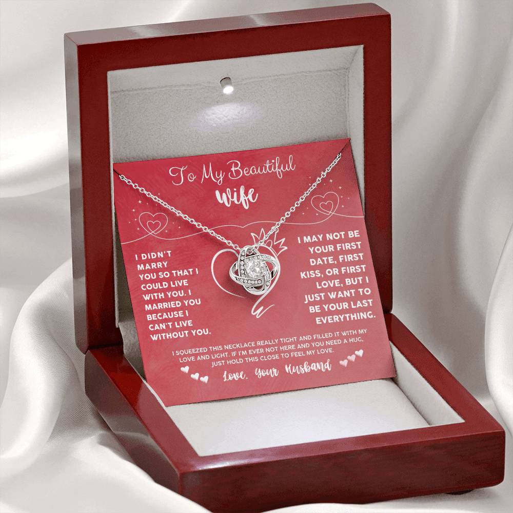 Wife Necklace Gift from Husband with Love Message Card