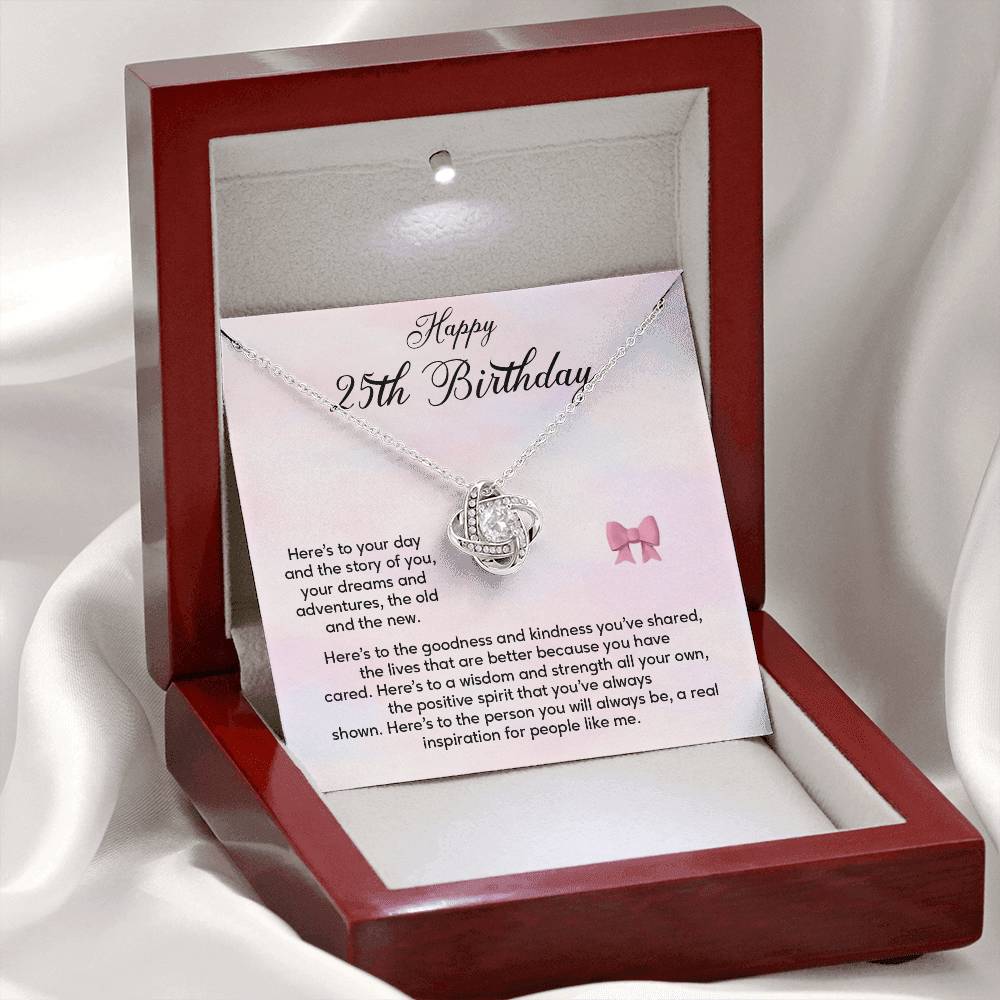 25th Birthday Gift for Her – Elegant Necklace with Heartfelt Note