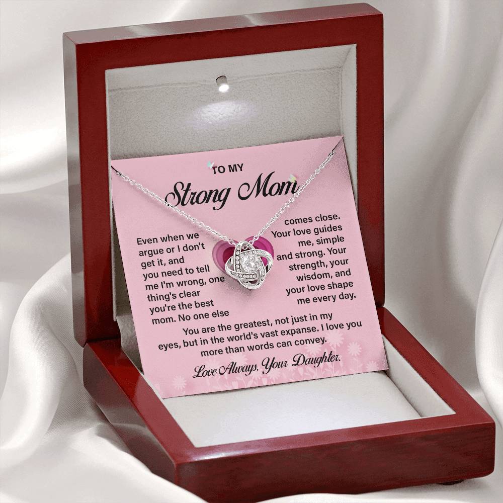 Strong Mom Necklace Gift from Daughter with Love
