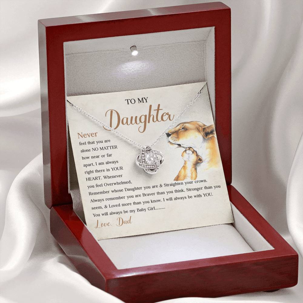 Dad to Daughter Lion Necklace Message Card Gift