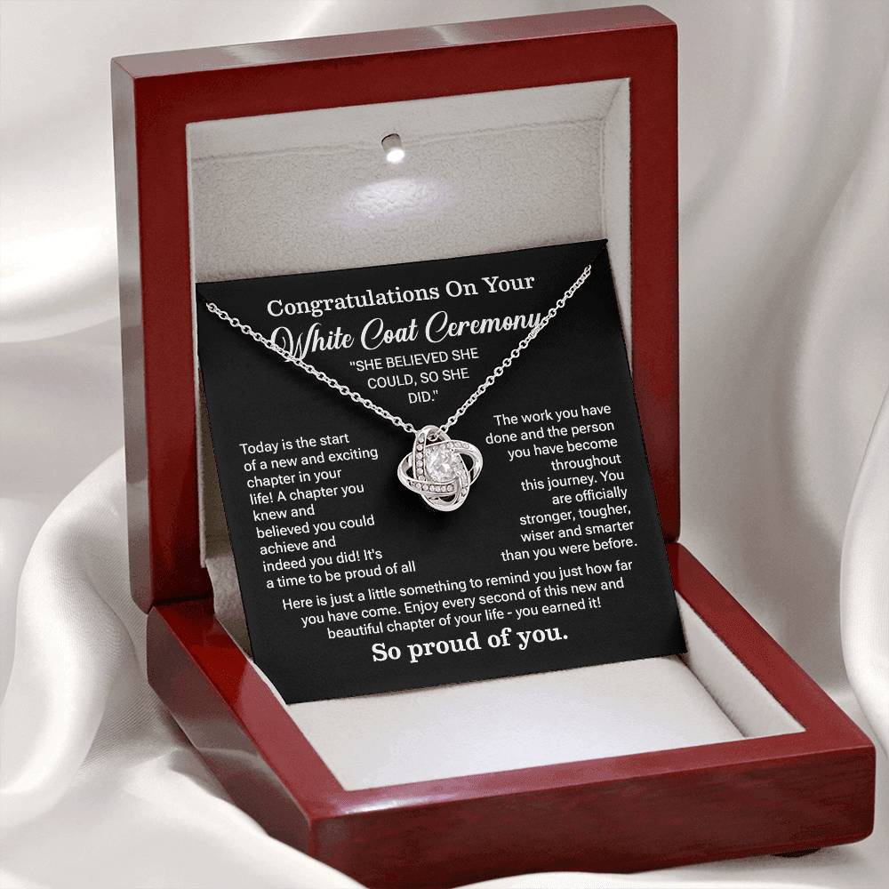 Congratulations On Your New White Coat Ceremony Congratulations Necklace White Coat Ceremony Inspirational Jewelry Gift New Chapter Necklace Meaningful Gift For Graduates Emotional Connection Necklace Motivational Jewelry