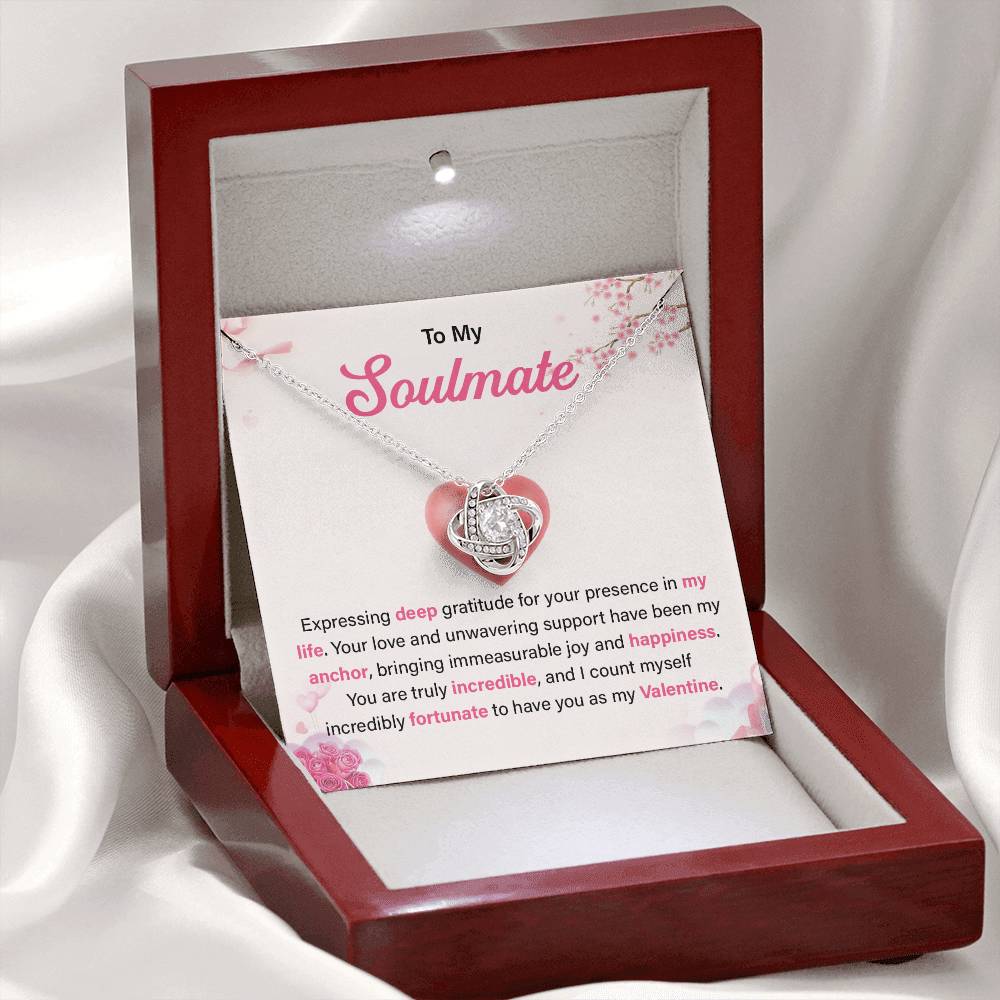 Valentine’s Day Necklace for Soulmate with Message Card