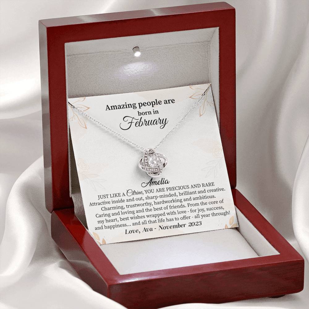 February Birthday Necklace Gift for Her – Sentimental Jewelry Box