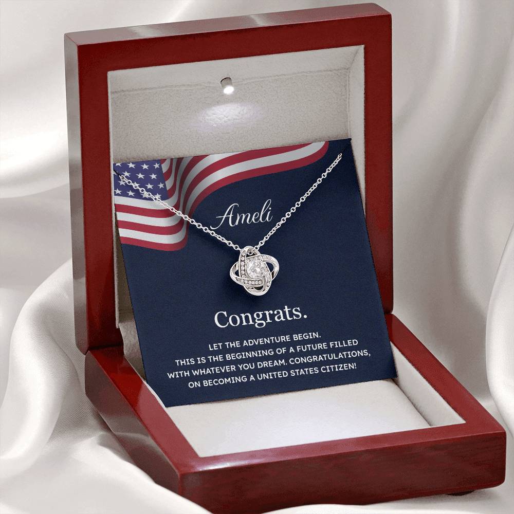 Congrats Necklace For New U.s. Citizen Ameli Necklace For New U.s. Citizen Gift For Citizenship Celebration Necklace With Citizenship Message Necklace For New U.s. Citizen Ameli Gift For Becoming A U.s. Citizen Proud U.s. Citizen Jewelry