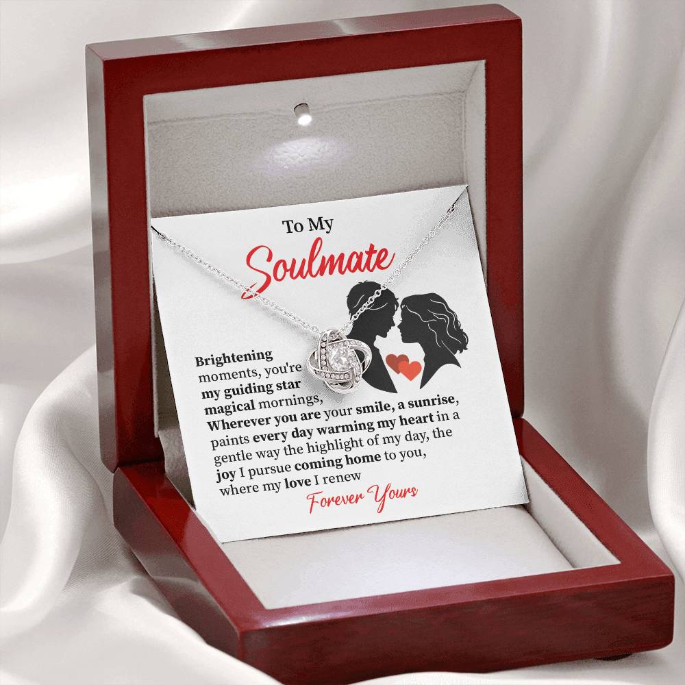 Soulmate Necklace Gift for Her with Love Message