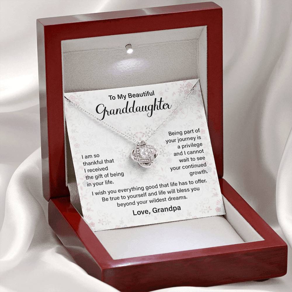 Granddaughter Necklace from Grandpa – Message Card Gift