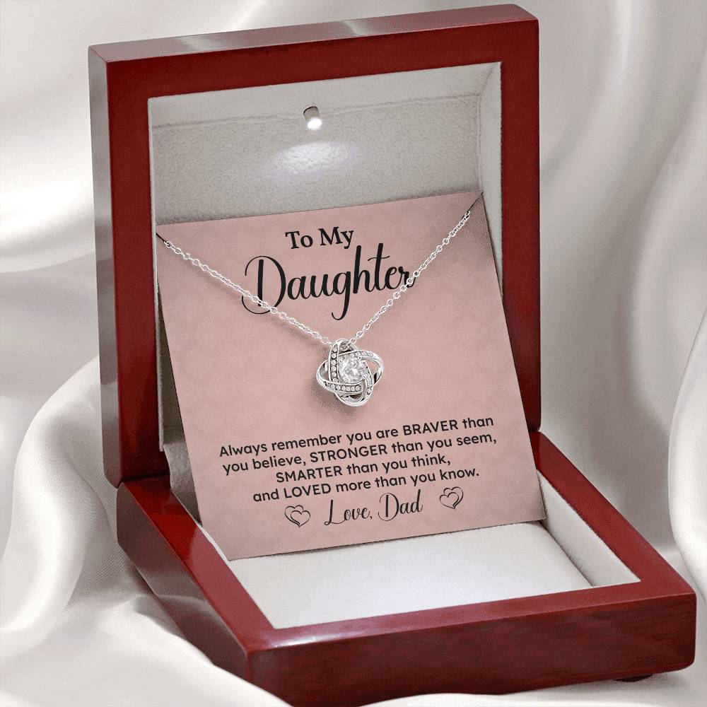 Daughter Necklace Gift from Dad – Encouragement Message Card