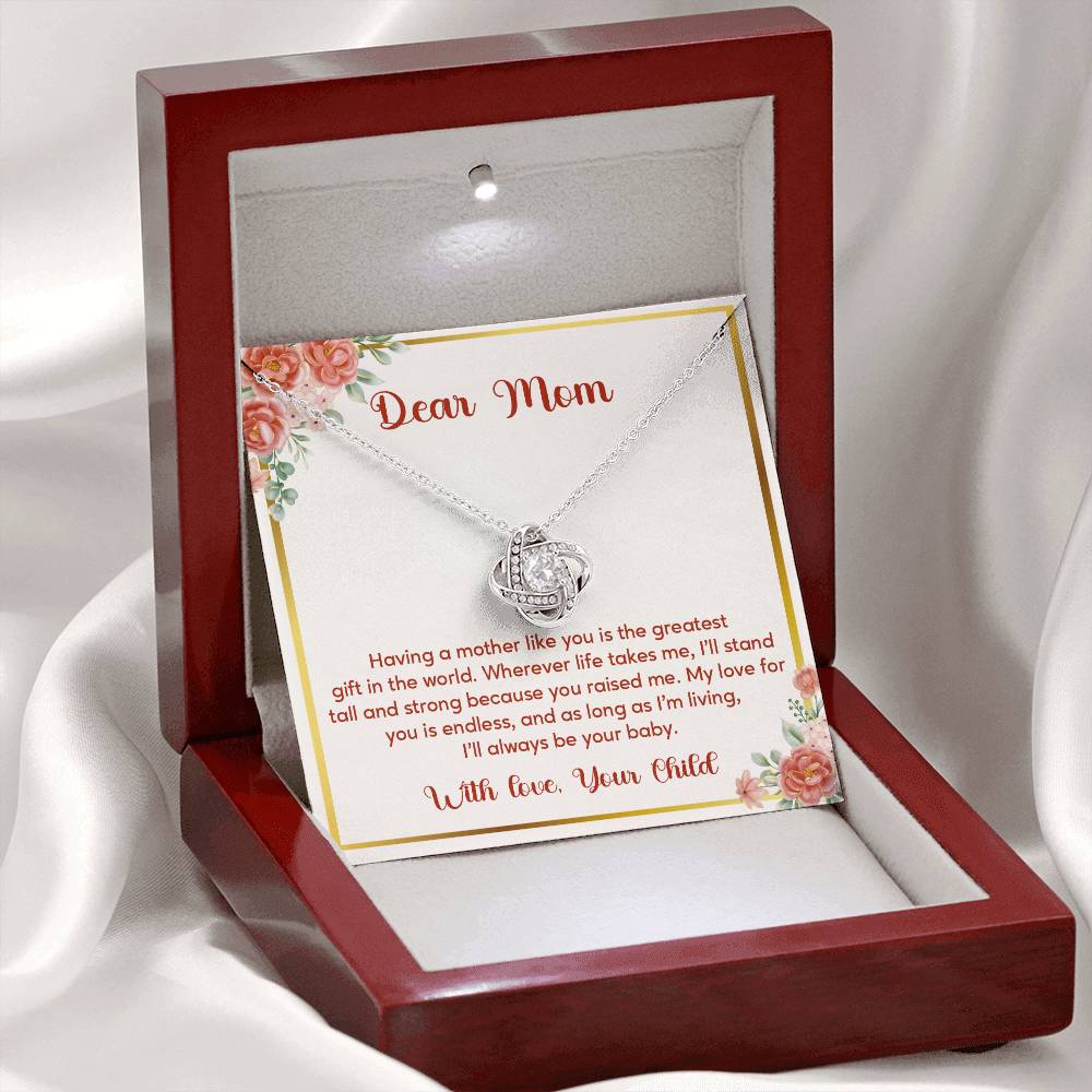 Dear Mom, Elegant Jewelry For A Cherished Bond Thoughtful Necklace For Love And Support Loving Pendant Sentimental Jewelry Loving Gift For A Cherished Heart Thank You Pendant Loving Pendant For Support Strong Jewelry For Her