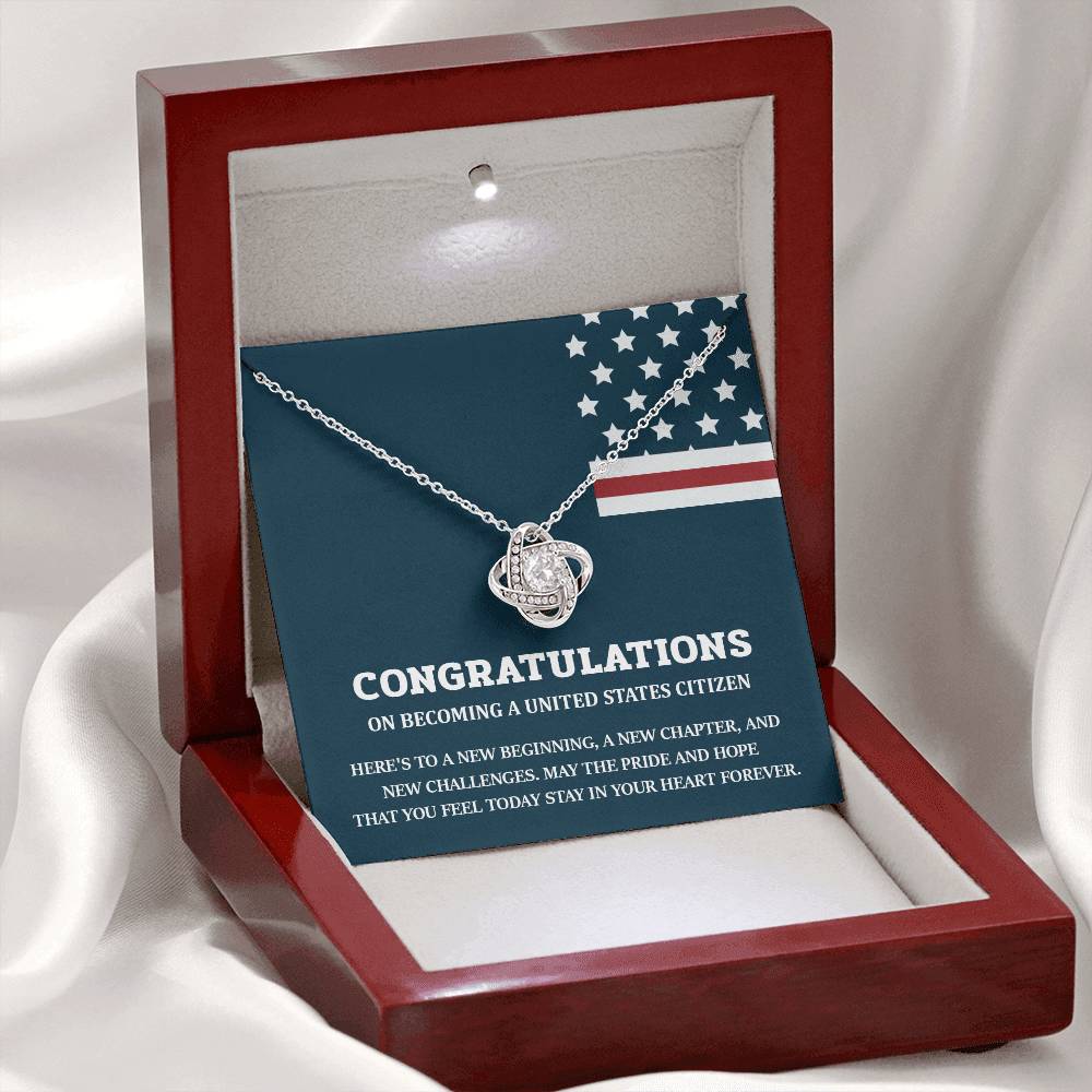 Congratulations Necklace For New U.s. Citizen Necklace For New U.s. Citizen Necklace For U.s. Citizenship Success Necklace For Official U.s. Citizen Jewelry For New U.s. Citizen Necklace With Message Of Hope Gift For American Patriot