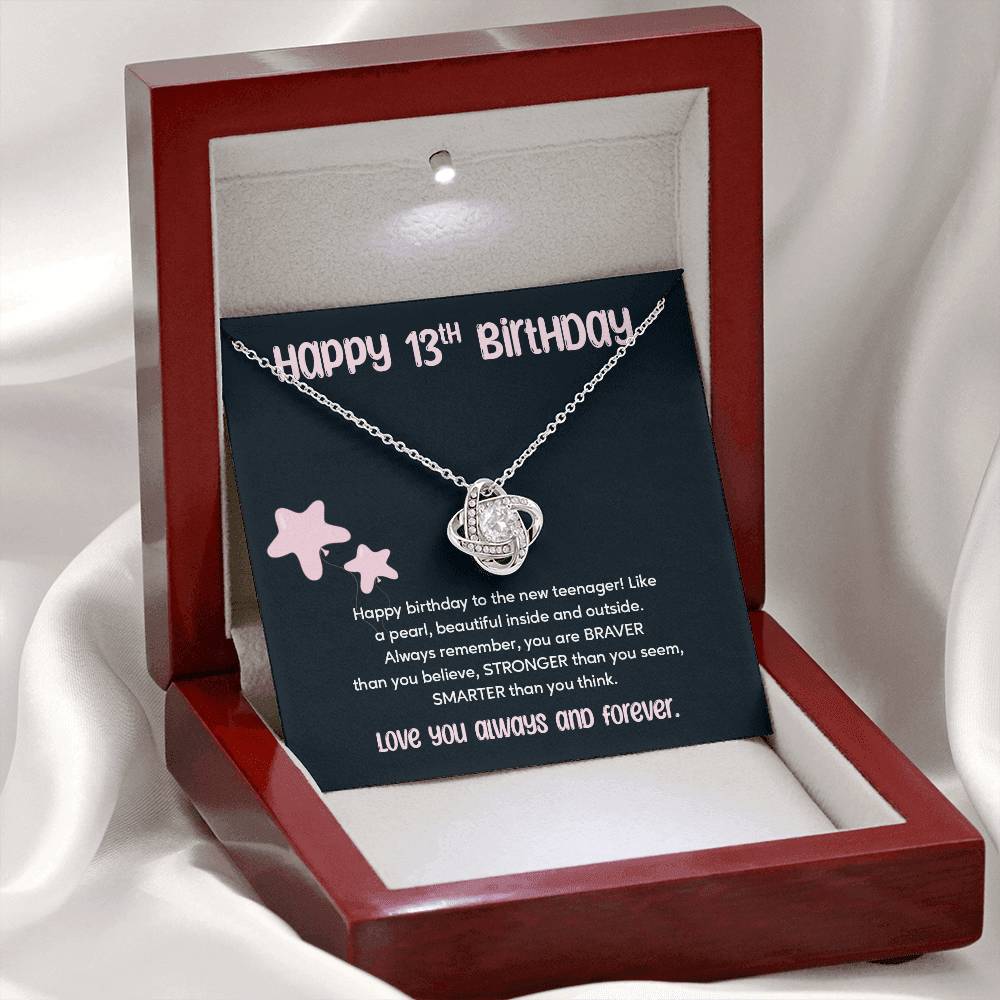 13th Birthday Necklace for Teen Girl – Sparkle Pendant & Star Card