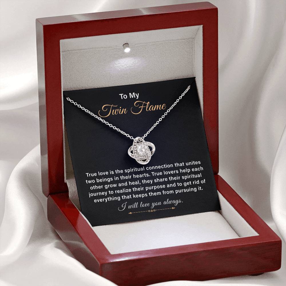 Twin Flame Necklace Gift for Soulmate With Message Card