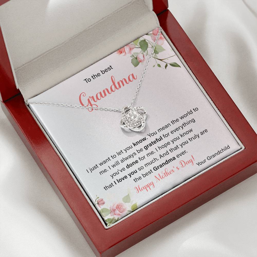 To The Best Grandma Grandmother Appreciation Necklace Love From Grandchild Gift Happy Mother’s Day For Her Sentimental Grandma Necklace Heartfelt Message For Old Lady Thank You Gift Gift For Special Person