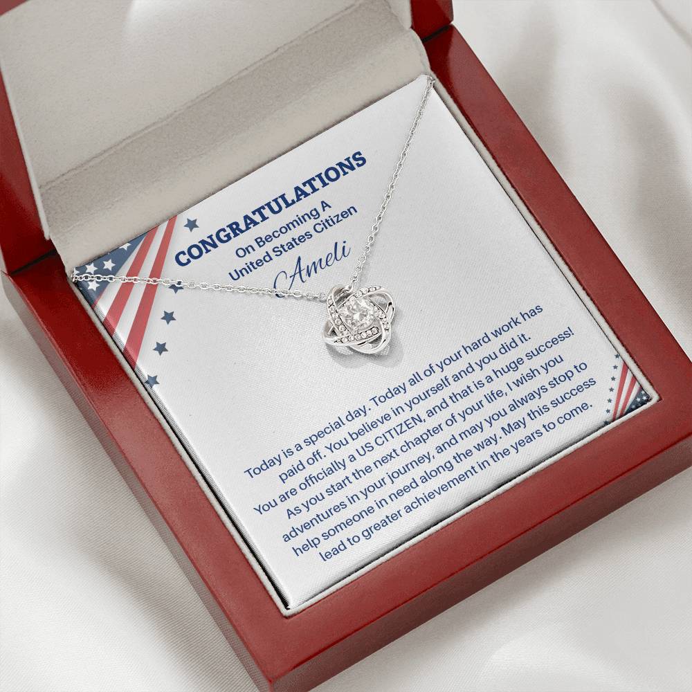 Congratulations Necklace For New U.s. Citizen Ameli Necklace For New U.s. Citizen Gift For Citizenship Achievement U.s. Citizenship Success Necklace Necklace With Citizenship Message Proud New Citizen Jewelry Necklace For First-time U.s. Citizen