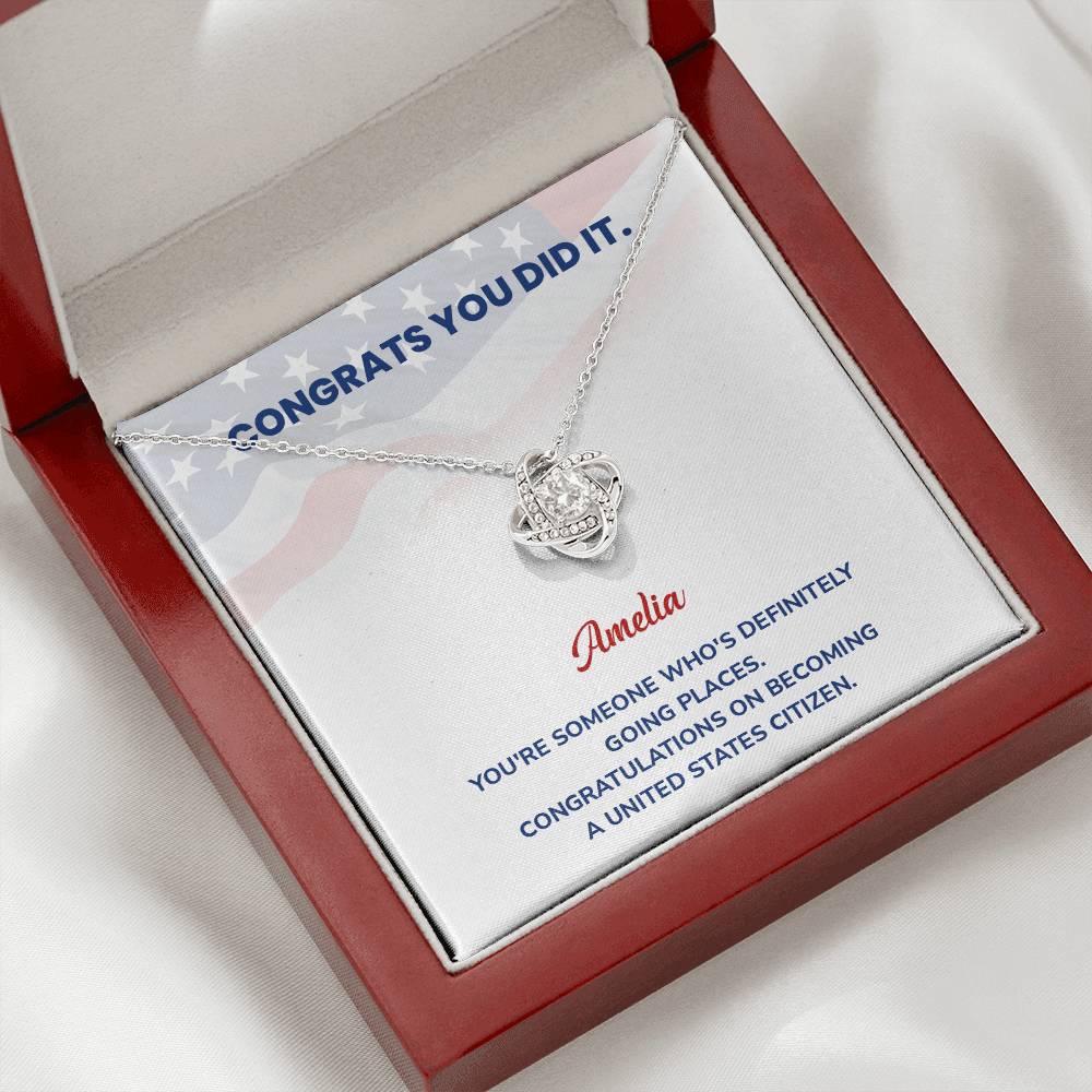 Congrats Necklace For New U.s. Citizen Amelia Necklace For New U.s. Citizen Proud U.s. Citizen Jewelry Necklace For Official U.s. Citizen Gift For U.s. Citizenship Celebration Necklace With Message For U.s. Citizen Necklace For Naturalization Ceremony